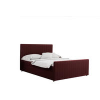 BOXBETT mit Bettkasten Matratze Topper LATINO stoff Velvet 200x200 cm Rotwein H2-Pocket - Rot, Holz/Holzwerkstoff (200/200cm) - Kaiser Möbel