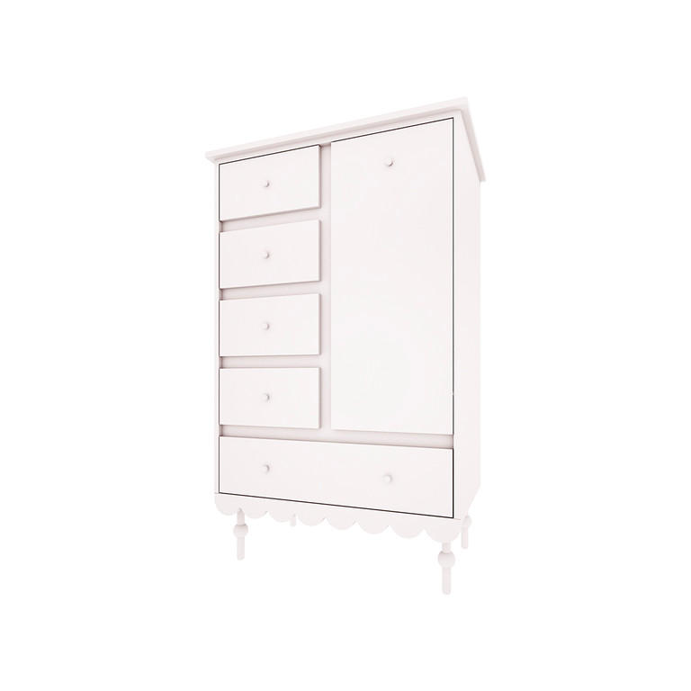 DĚTSKÁ KOMODA Babushka Bílá - bílá, kompozitní dřevo (84/140/50cm) - Petits-meubles
