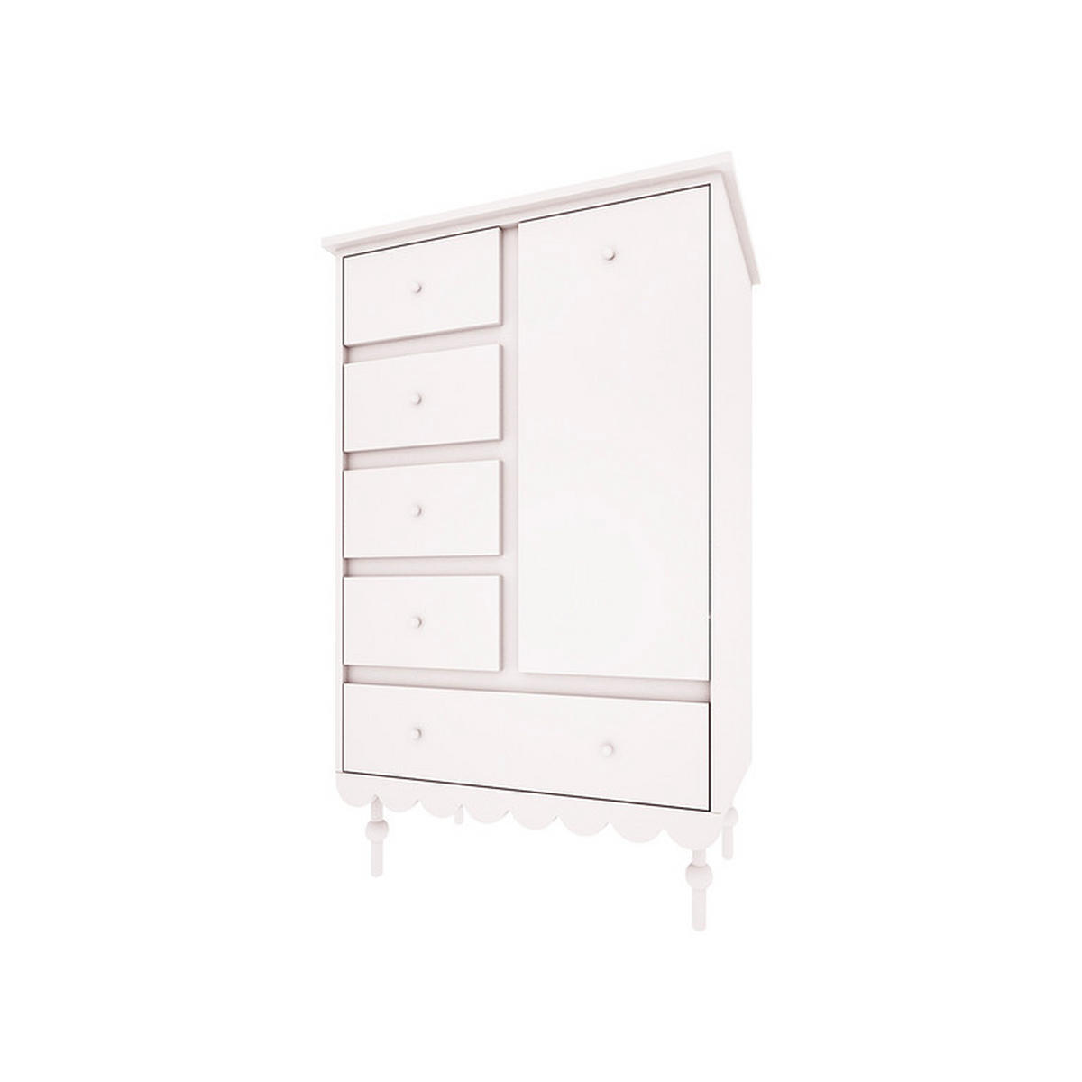 DĚTSKÁ KOMODA Babushka Bílá - bílá, kompozitní dřevo (84/140/50cm) - Petits-meubles