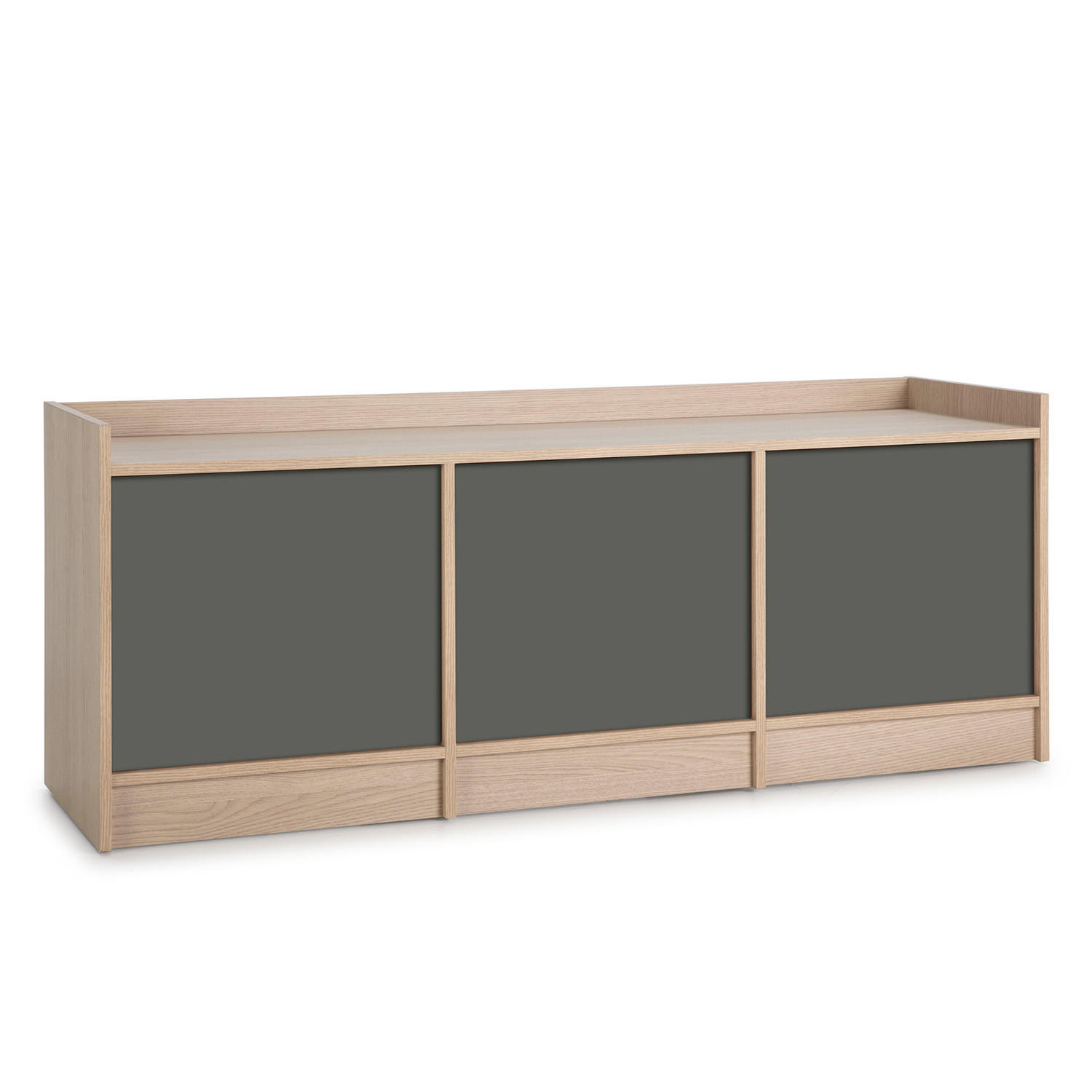 TV-ELEMENT Moscú 3 Türen, Eiche/Grau - Grau, Holzwerkstoff (139/54/40cm) - VS Venta-stock