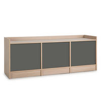 TV-ELEMENT Moscú 3 Türen, Eiche/Grau - Grau, Holzwerkstoff (139/54/40cm) - VS Venta-stock