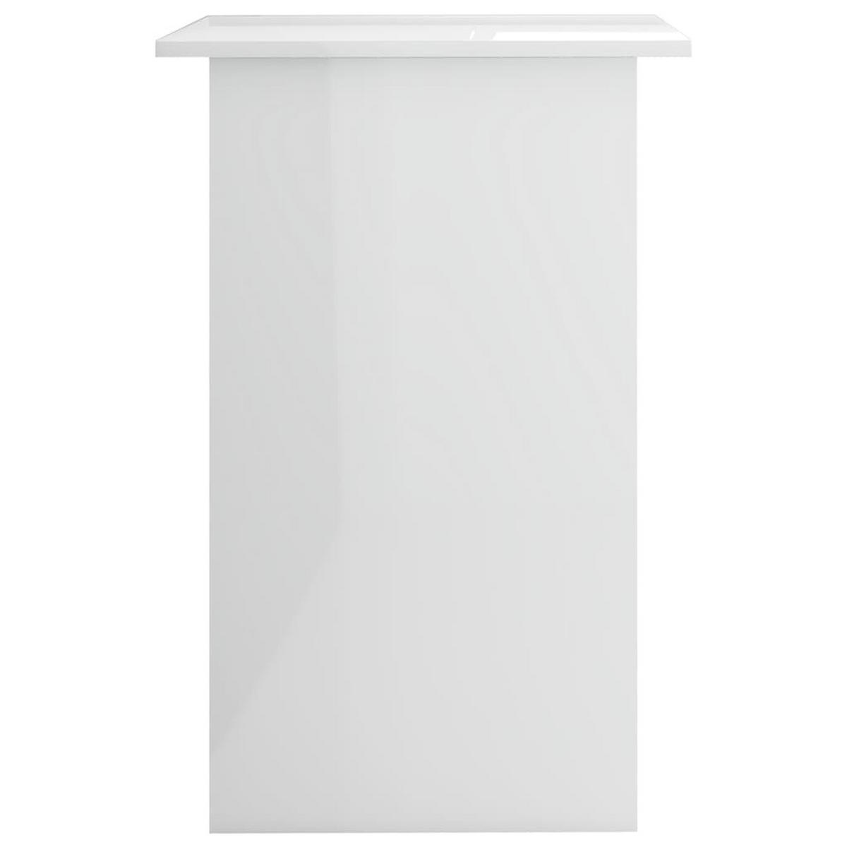 SCHREIBTISCH mit 1 Ablagefach 90/50/74 cm aus Holzwerkstoff Hochglanz-Weiß - Weiß, Holz (50/90/74cm) - vidaXL