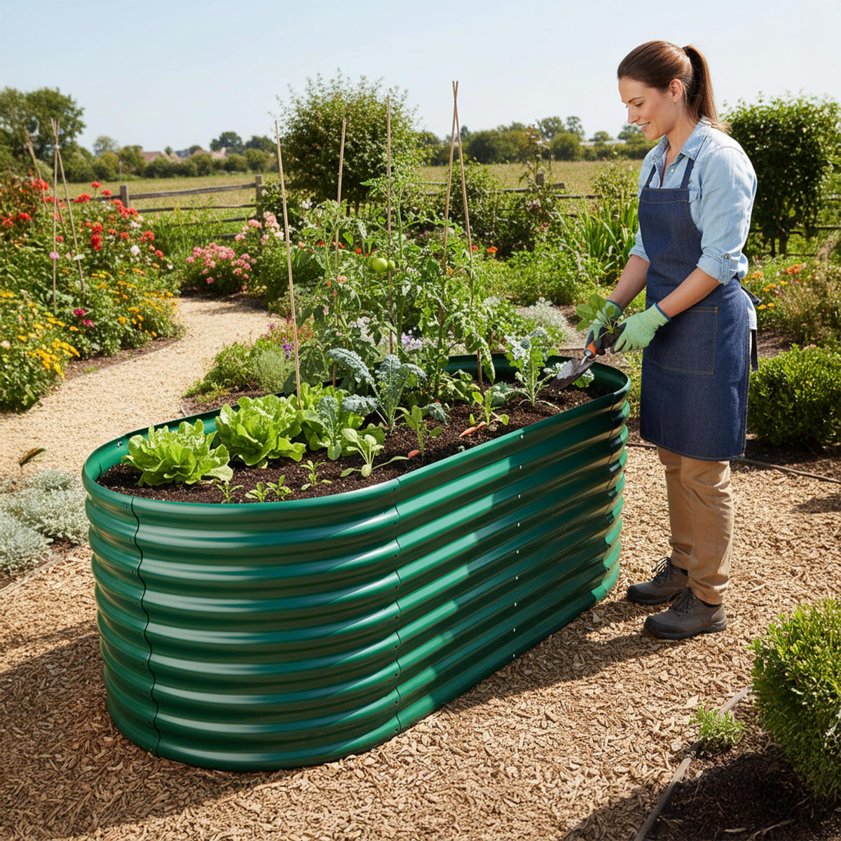 VYVÝŠENÝ - zelená, kov (200/80/100cm) - Relaxdays