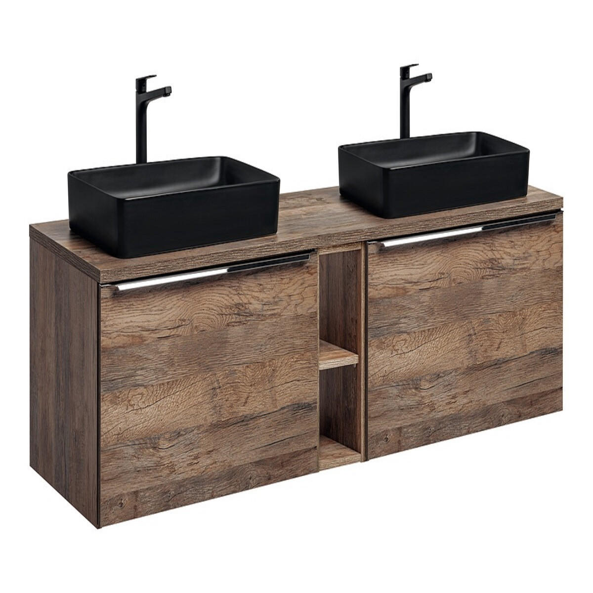 WASCHTISCHKOMBI 180 cm 6Teile -Santa Fe Oka S BM216 in Santa Fe Vintage Eiche - Eichefarben, Holz (180/46/46cm)