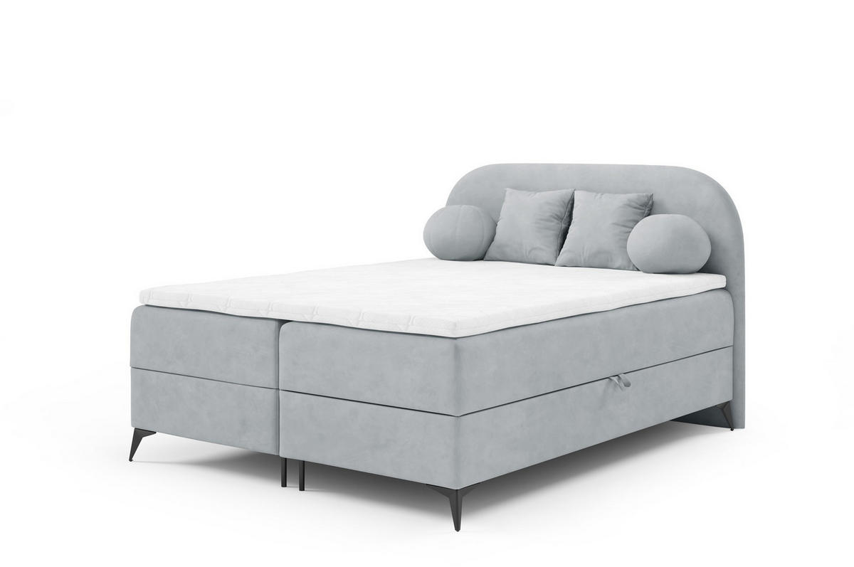 BOXBETT Gorgia - Hellgrau, Holzwerkstoff/Textil (140/200cm) - Fun Möbel