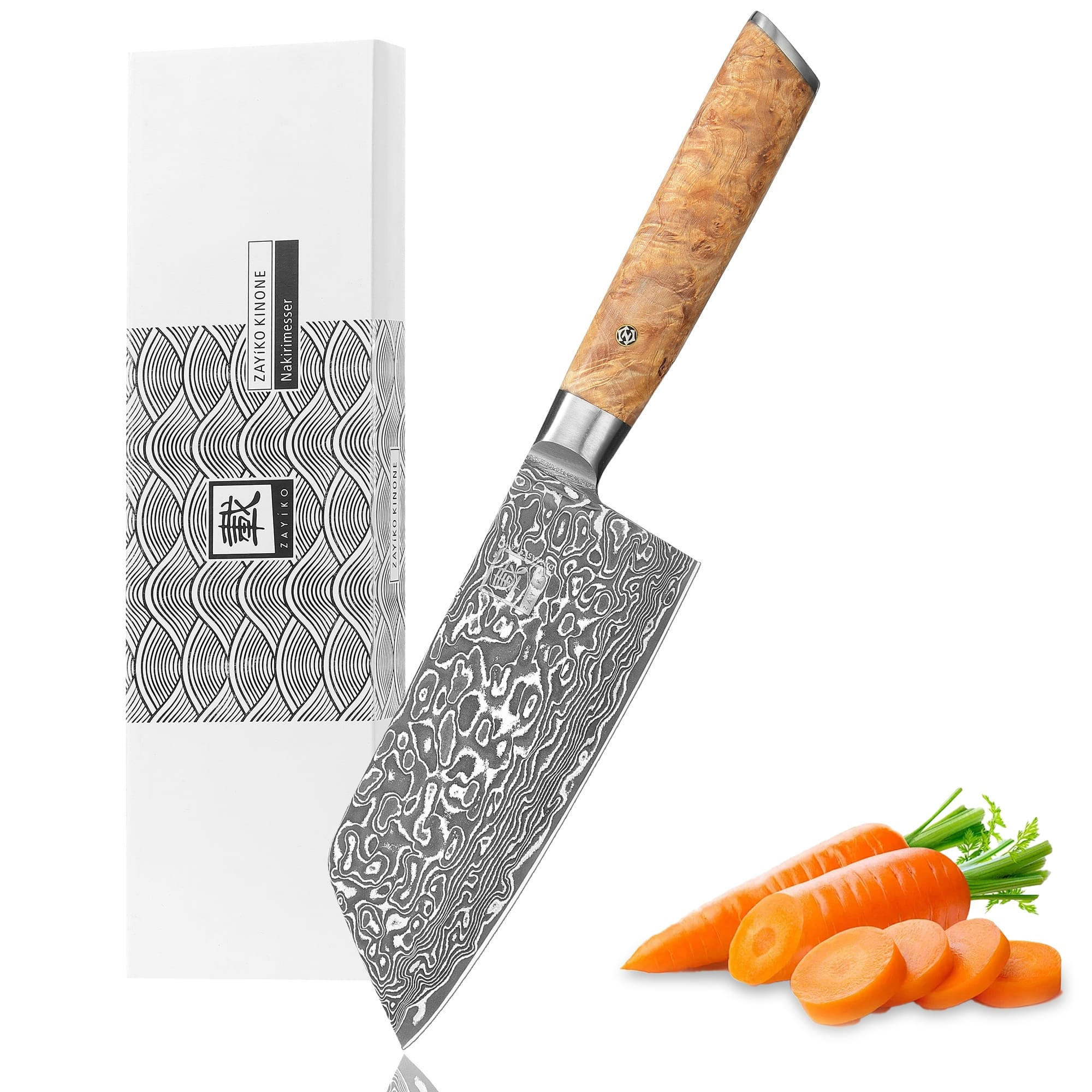 NAKIRIMESSER 16 cm - Birkefarben, Holz/Metall (30cm) - Zayiko