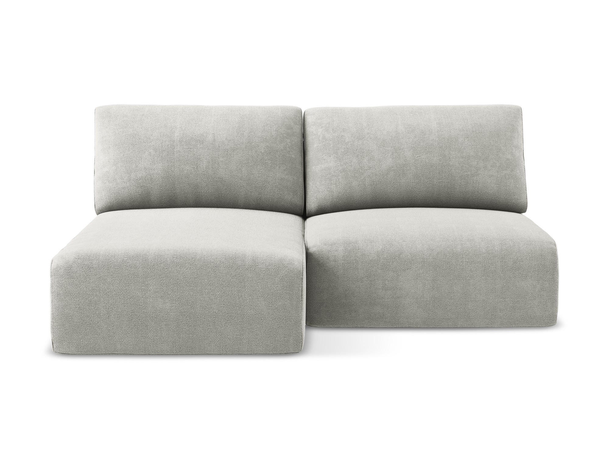 ECKSOFA mit Schlaffunktion links Chenille Stoff Grau - Hellgrau/Schwarz, Kunststoff/Textil (149/210cm) - Makamii