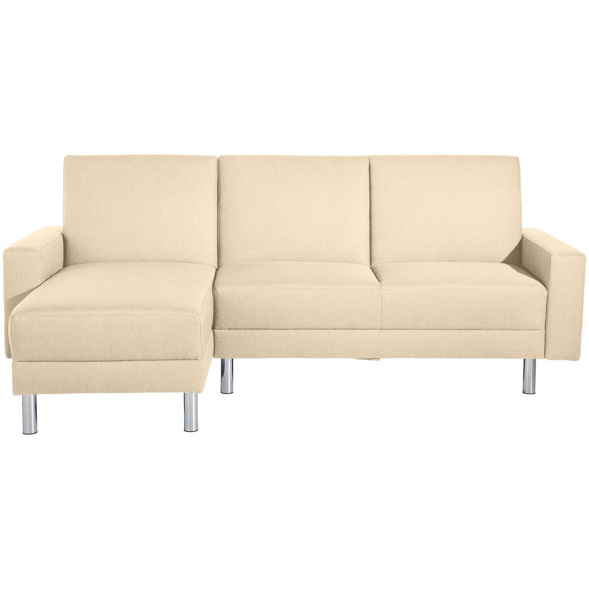FUNKTIONSSOFA mit Hocker Katryna Flachgewebe beige - Beige, Kunststoff (144/92/230cm) - 58aufmkessel