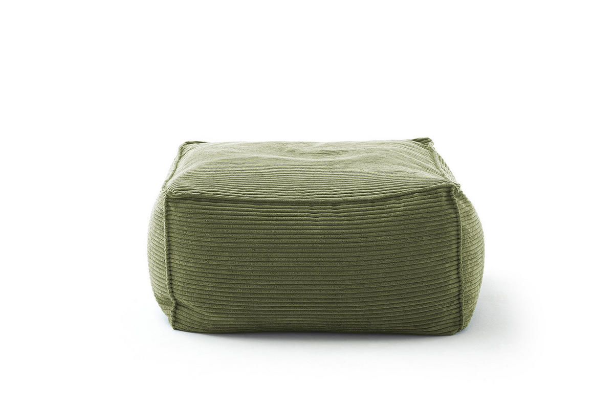 HOCKER ALEA Grün Cord - Grün, Textil (86/38/86cm) - KAWOLA