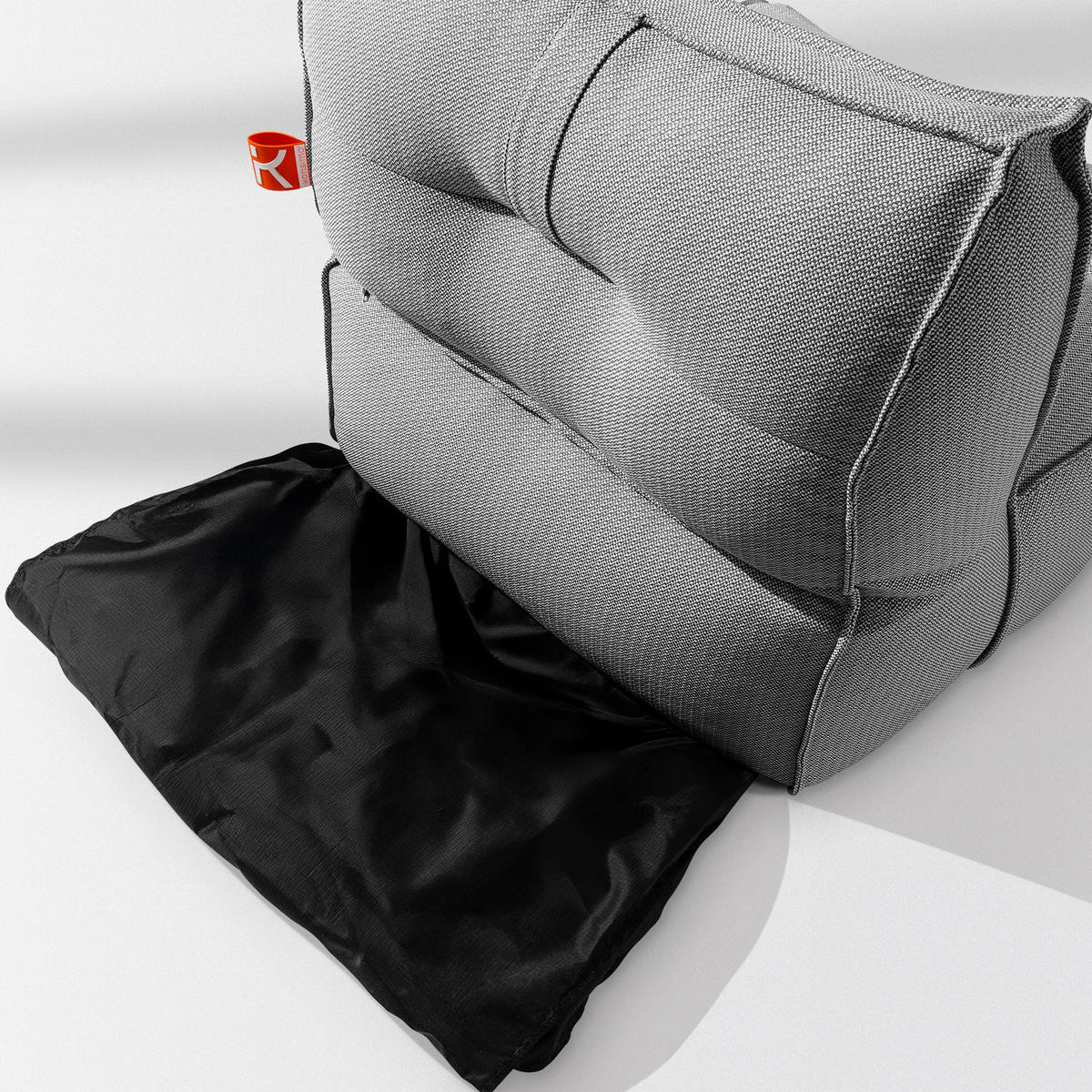 GARTENLOUNGE-SET LOVIA, Möbel-Set, Schwarz/Weiß - Schwarz, Textil - KONSIMO®