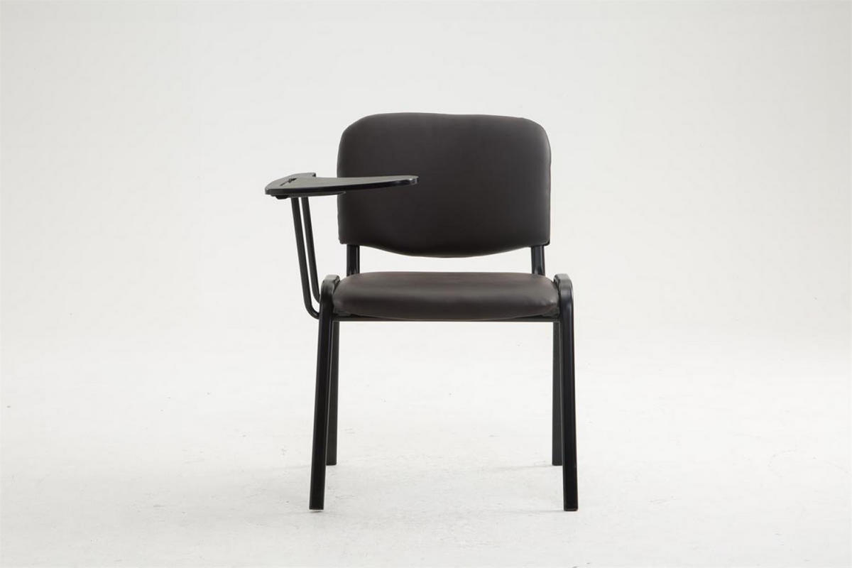 BESUCHERSTUHL Lederlook braun - Schwarz/Braun, Textil/Metall (53/81/71cm) - CLP