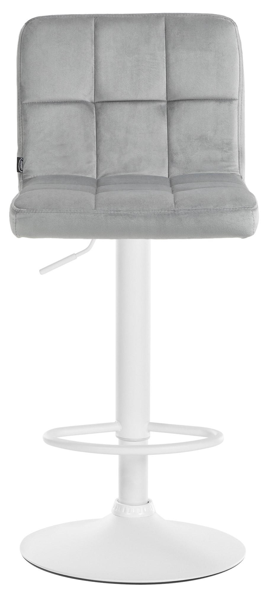 BARHOCKER BRISBAN Grau Samt Weiß - Grau, Textil/Metall (46/94/47cm) - DELUKE