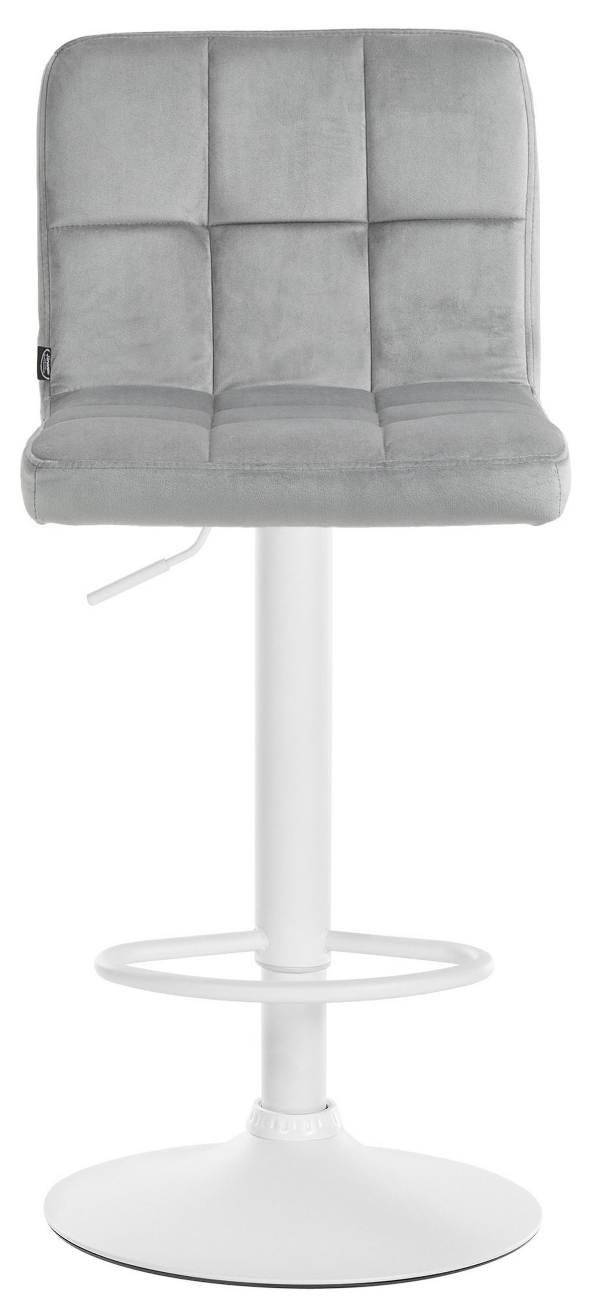 BARHOCKER BRISBAN Grau Samt Weiß - Grau, Textil/Metall (46/94/47cm) - DELUKE