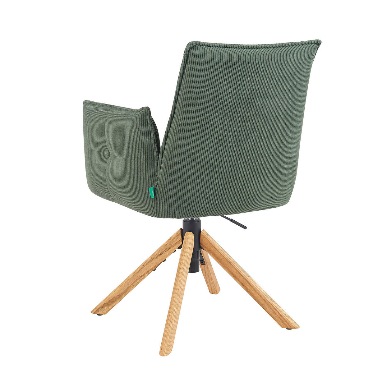 BÜROSTUHL Mika-Leya - Honigeiche/Grün, Eichenholz/Holz (60/89/63cm) - DUBI Möbel