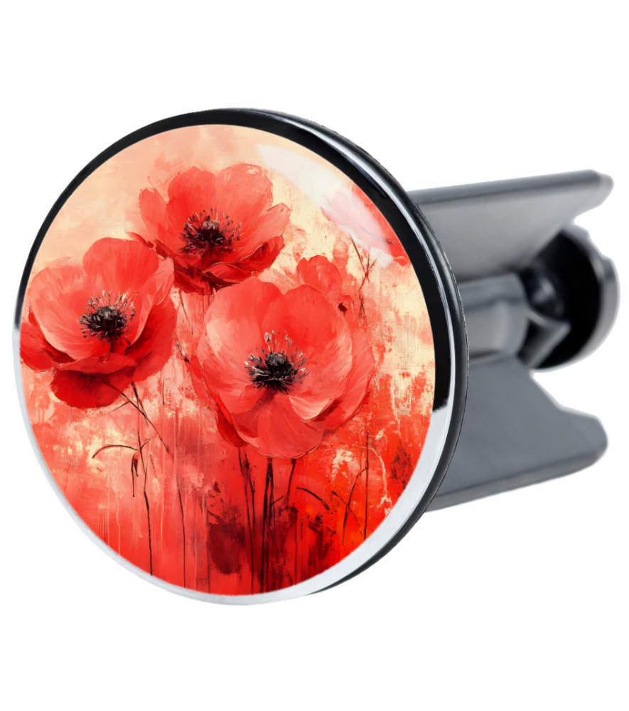WASCHBECKENSTÖPSEL Poppy - Rot, Kunststoff/Metall (4/7/7cm) - Sanilo