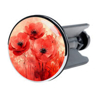 WASCHBECKENSTÖPSEL Poppy - Rot, Kunststoff/Metall (4/7/7cm) - Sanilo