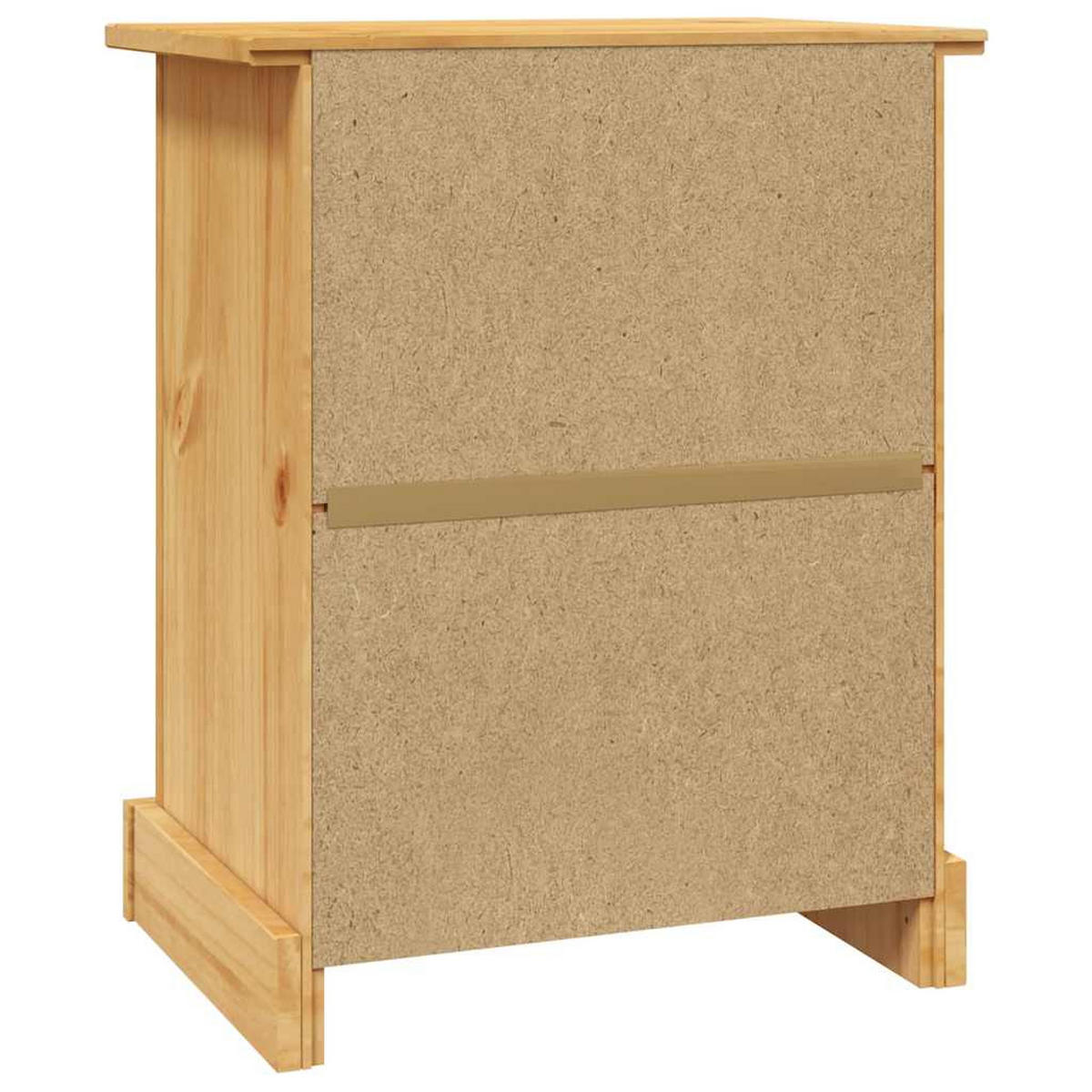 NACHTTISCH Im Mexiko-Stil mit 1 Schublade, 1 Tür 53/39/66 cm aus Massivholz Kiefer - Schwarz/Braun, Holz/Metall (53/66/39cm) - vidaXL