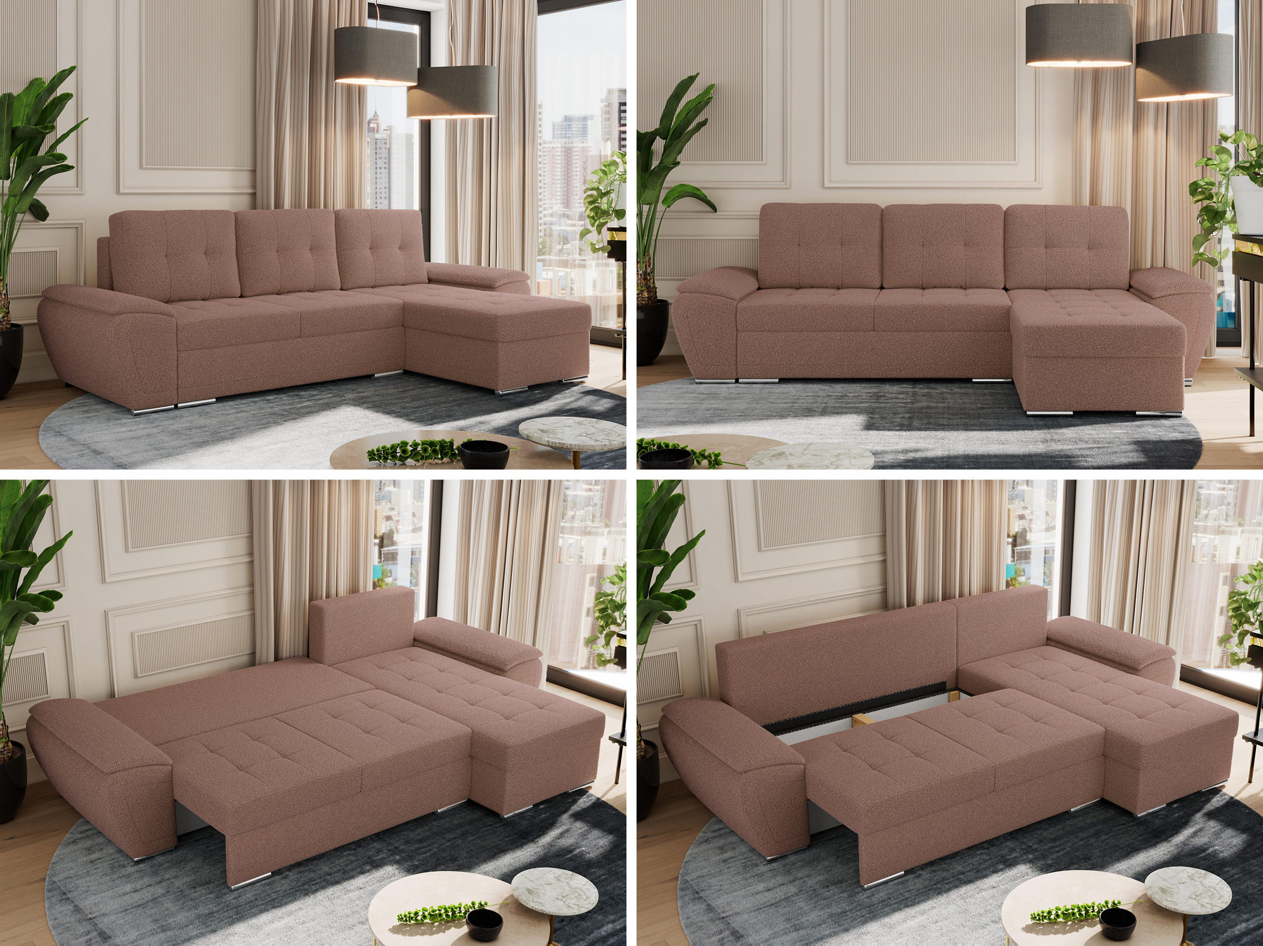 Thumbnail - MKS Ecksofa, Rosa, Textil, 3-Sitzer, L-Form,L-Form, 271x157 cm, Oeko-Tex®, Wohnzimmer, Sofas & Couches, Wohnlandschaften...