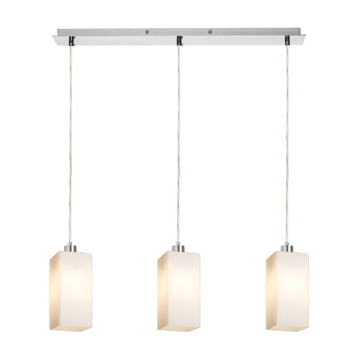 PENDELLEUCHTE LIZ III 60 Opalglas 45 W - Chromfarben, Metall (30/30/120cm) - Rendl