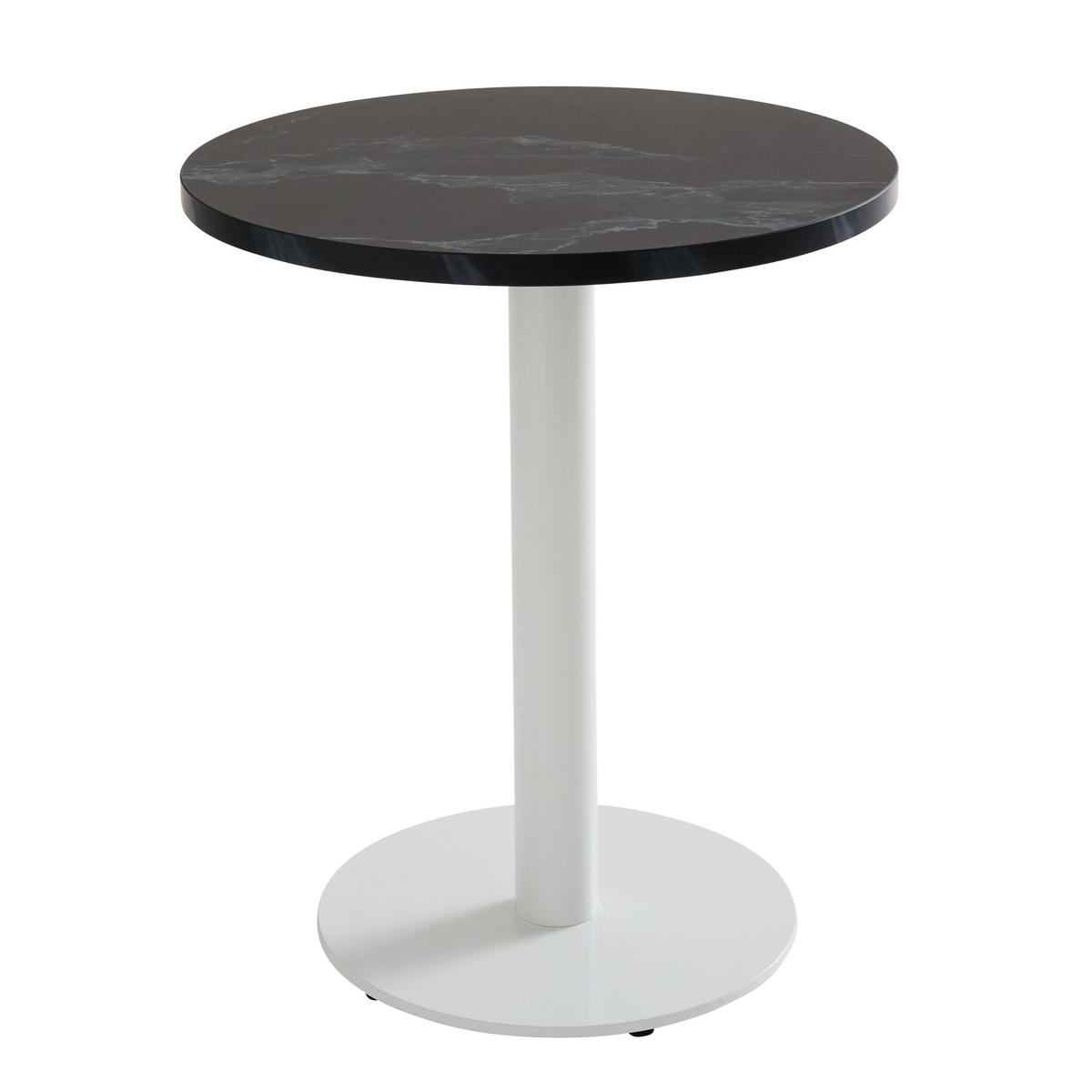 TISCHPLATTE runder 60 cm, Schwarz - Schwarz Hochglanz/Schwarz, Kunststoff (60/2.5/60cm) - Oviala