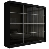 KLEIDERSCHRANK PEKA III - 250 cm - Schwarz - Schwarz, Holzwerkstoff (250/215/61cm) - ALTDECOR