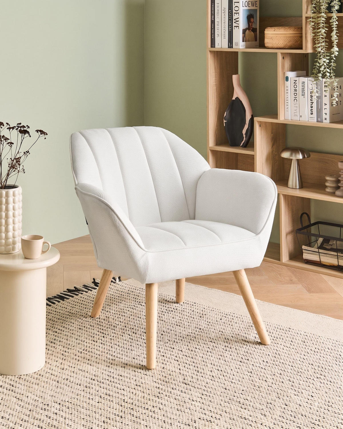 SESSEL Stoff Weiß Torud - Weiß, Textil (79/76/72cm) - Beliani