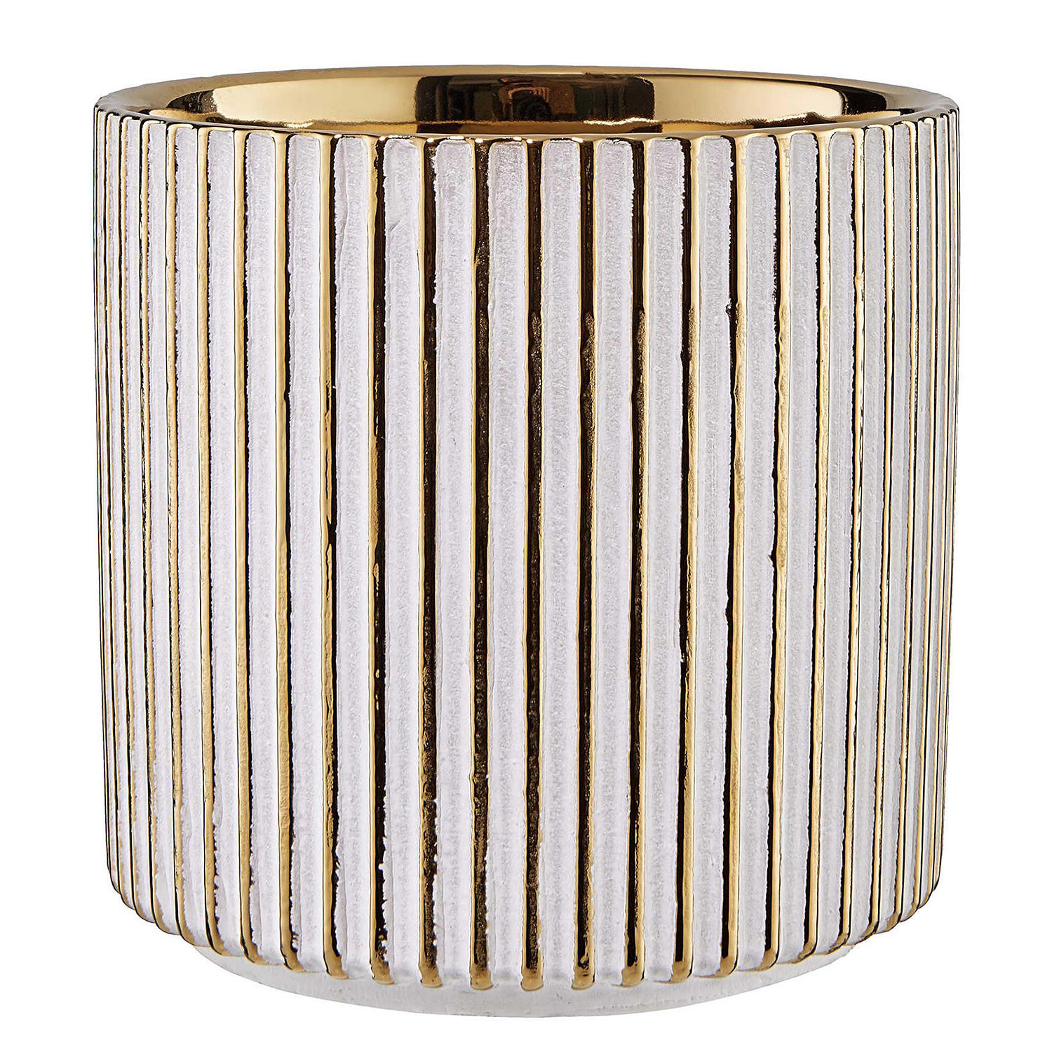 Butlers Blumentopf Weiß, Gold 12 cm
