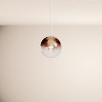 GALERIELEUCHTE Orb 5m Abhängung Kupfer Verlauf/Weiß Ø 20cm - Kupferfarben, Glas (20/20/20cm) - s.luce