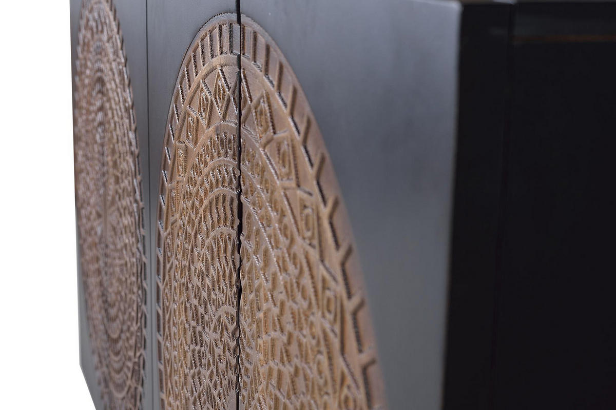 SIDEBOARD aus Mangoholz und Metall - Dunkelbraun, Holz (40/90/145cm) - Giner y Colomer