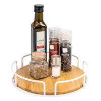 DREHTELLER Bambus/Metall weiß - Weiß, Metall (25/6/25cm) - eluno