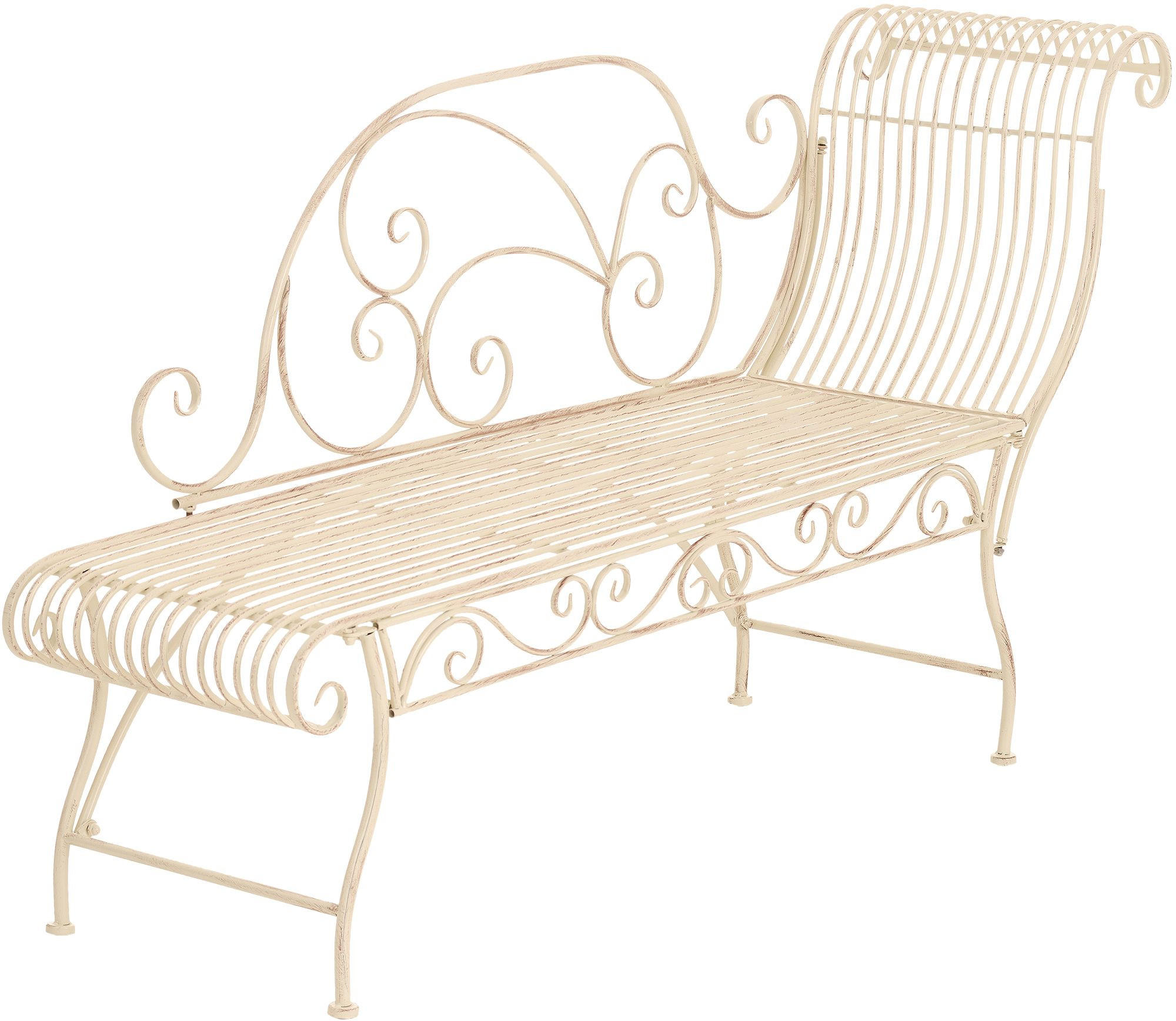 GARTENLIEGE Metall Antik-Creme - Creme, Metall (156/78/46cm) - CLP