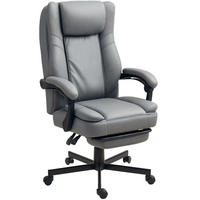 BÜROSTUHL in Grau 64x69x120 cm mit Massagefunktion, verstellbarer Rückenlehne und Fußstütze - Grau, Textil (69/120/64cm) - IVMEU