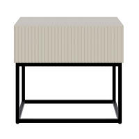 NACHTSCHRANK Veldio Graubeige mit schwarzen Beinen 50 cm - Greige/Schwarz, Holzwerkstoff/Metall (50/44/35.6cm) - Selsey