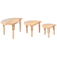 COUCHTISCH 3er-Set PARALIA Rattan Naturfarben - Naturfarben, Naturmaterialien (48/70/44cm) - Beliani