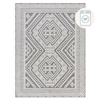 TEPPICH Geo-Muster, maschinenwaschbar, robust OTTER GREG, Grau 160x240 cm - Grau, Textil (160/240cm) - KADIMA DESIGN