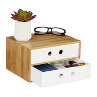 SCHREIBTISCHORGANIZER - Hellbraun, Holz/Holzwerkstoff (20/25/14cm) - Relaxdays