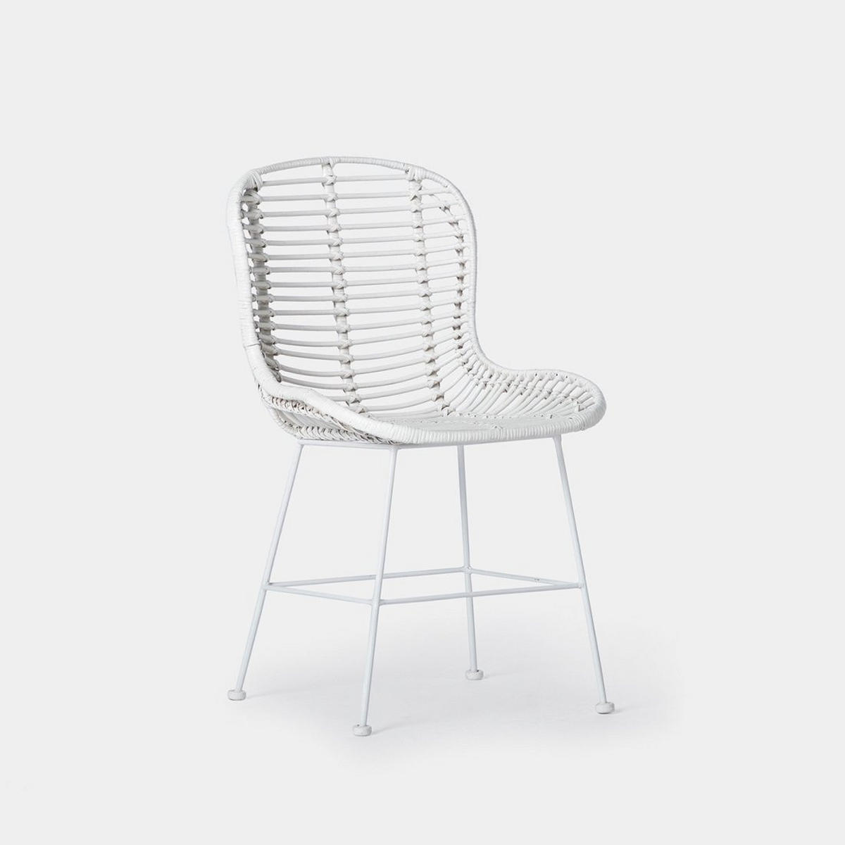 STUHL FÜR DRAUSSEN Leo Weiß 47 cm x 86 cm - Weiß, Naturmaterialien (47/86/57cm) - Klast Home