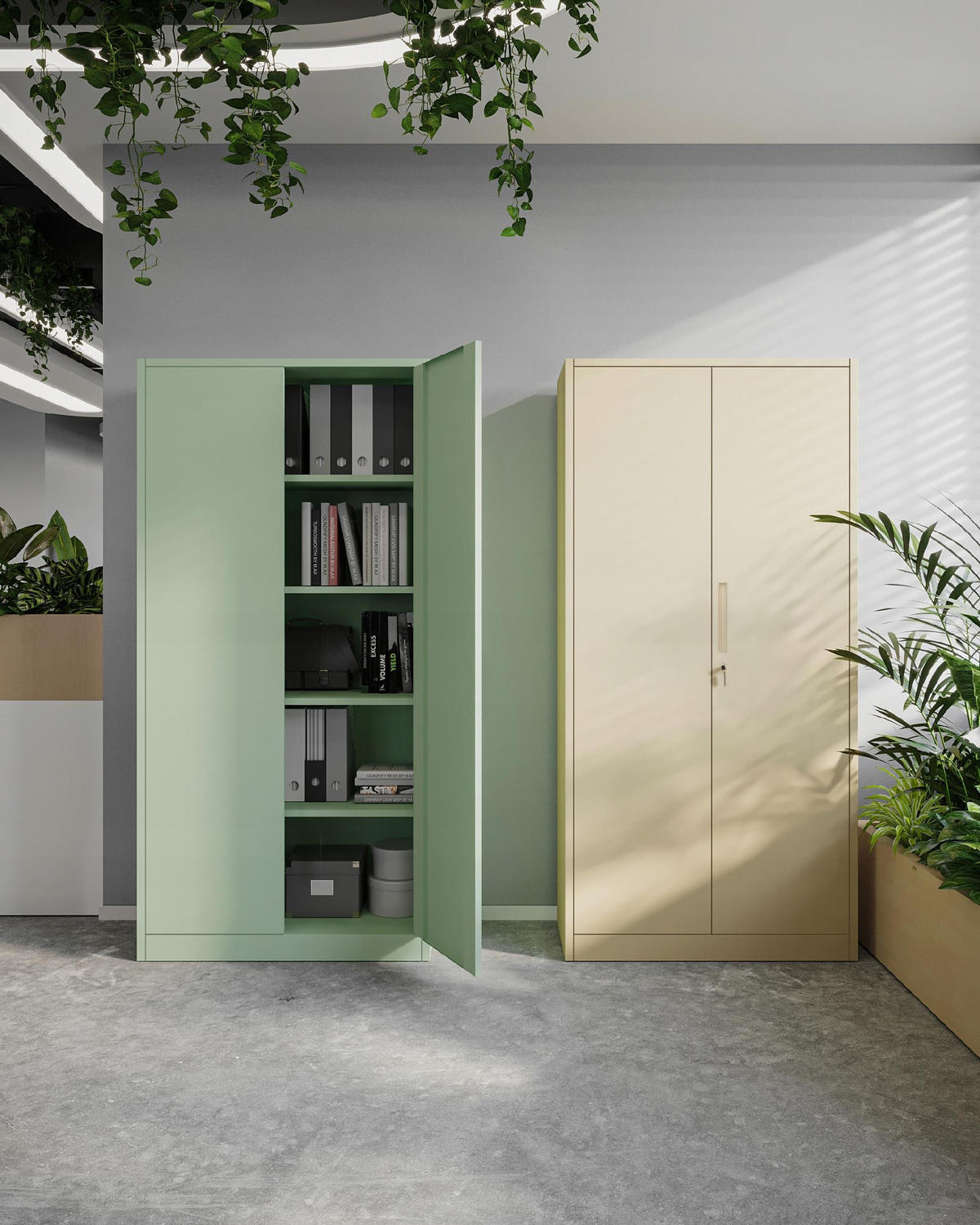 AKTENSCHRANK JAN 185x90x45 cm - Beige, Metall (90/185/40cm) - Jan Nowak