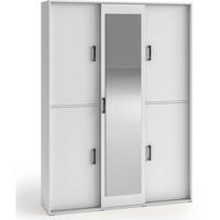 SCHWEBETÜRENSCHRANK Lano 150/205/40 cm 2-türig weiß - Weiß, Holzwerkstoff (150/205/40cm) - Beautysofa