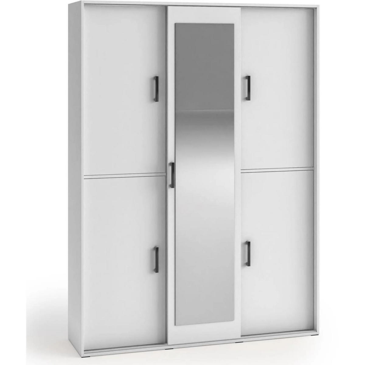 SCHWEBETÜRENSCHRANK Lano 150/205/40 cm 2-türig weiß - Weiß, Holzwerkstoff (150/205/40cm) - Beautysofa