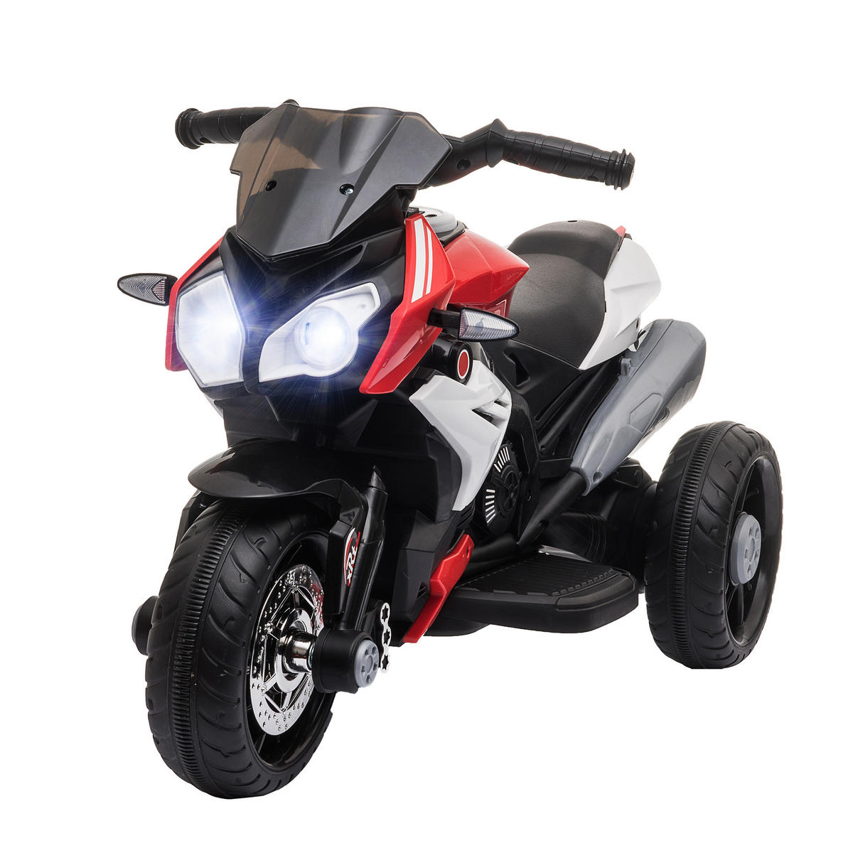ELEKTRO-KINDERMOTORRAD DE-06138 mit Lichtern und Geräuschen Schwarz/Rot - Rot/Schwarz, Kunststoff/Metall (86/42/52cm) - ComfortXL