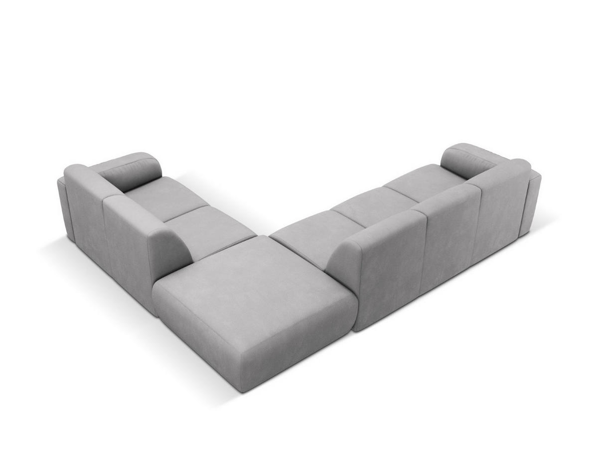 ECKSOFA rechts Molino aus strukturiertem Stoff hellgrau 6 Sitzplätze - Hellgrau, Textil (250/315cm) - Micadoni