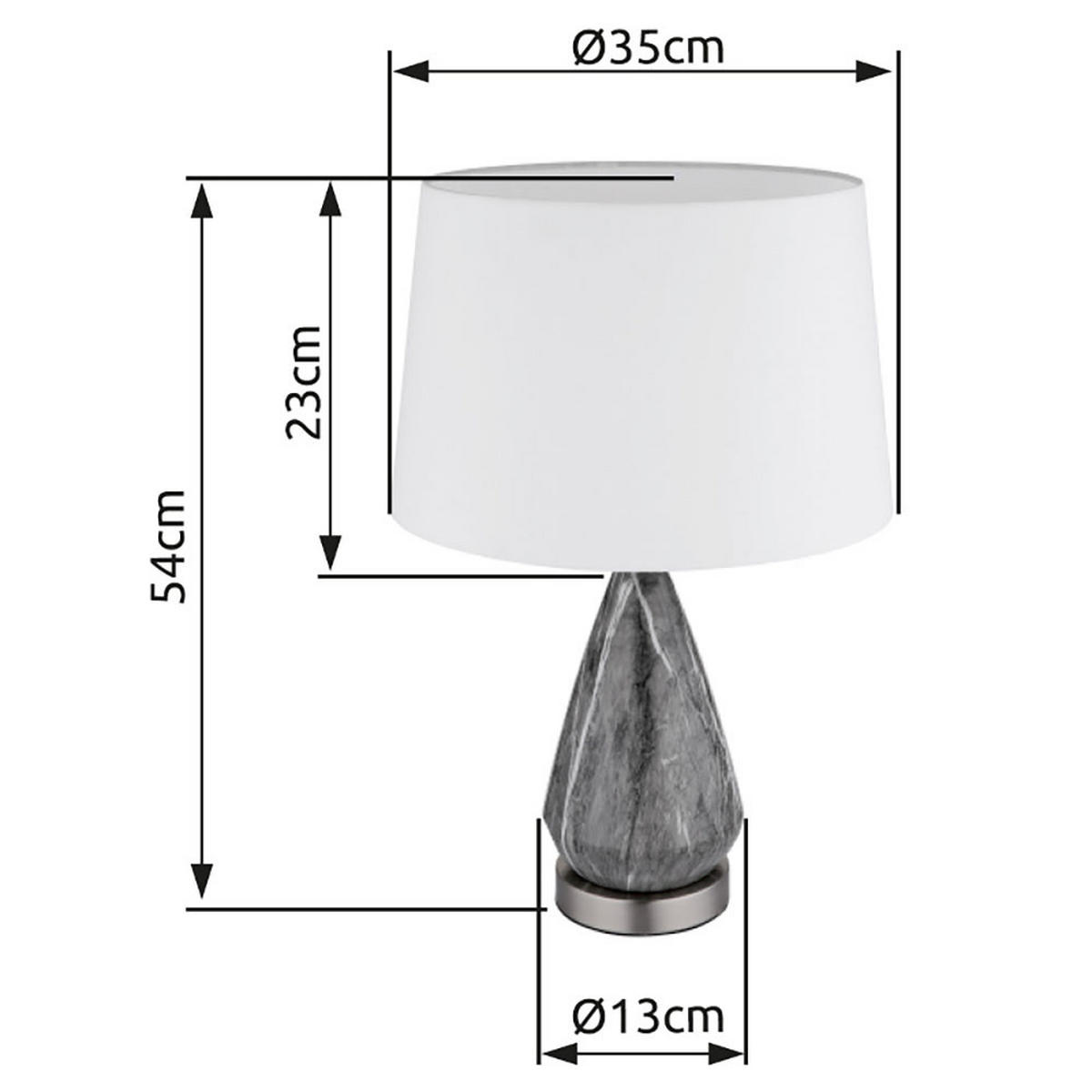 LED TISCHLEUCHTE Marmoroptik Weiß Textil - Weiß, Metall (35/35/54cm) - Globo Lighting