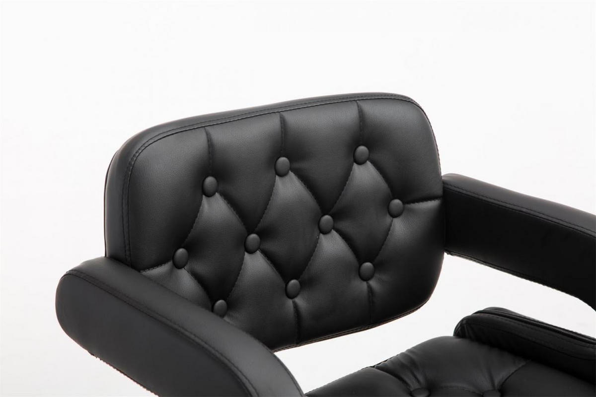 BARHOCKER 2er Set Lederlook schwarz - Chromfarben/Schwarz, Textil/Metall (62/103/55cm) - CLP