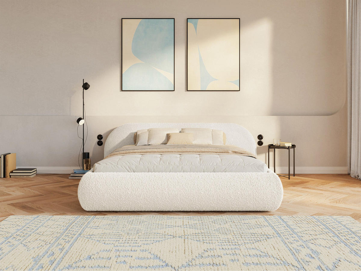 POLSTERBETT Shels 200x200 cm - Creme/Schwarz, Kunststoff/Textil (200/200cm) - Selsey