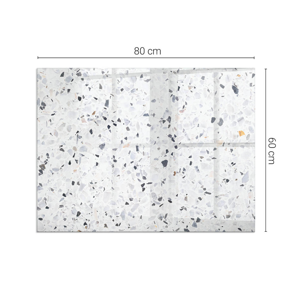 GLASPLATTE für Kamin 80x60 cm Weiß - Weiß, Glas (80/60/0.4cm) - ArtPrintCave