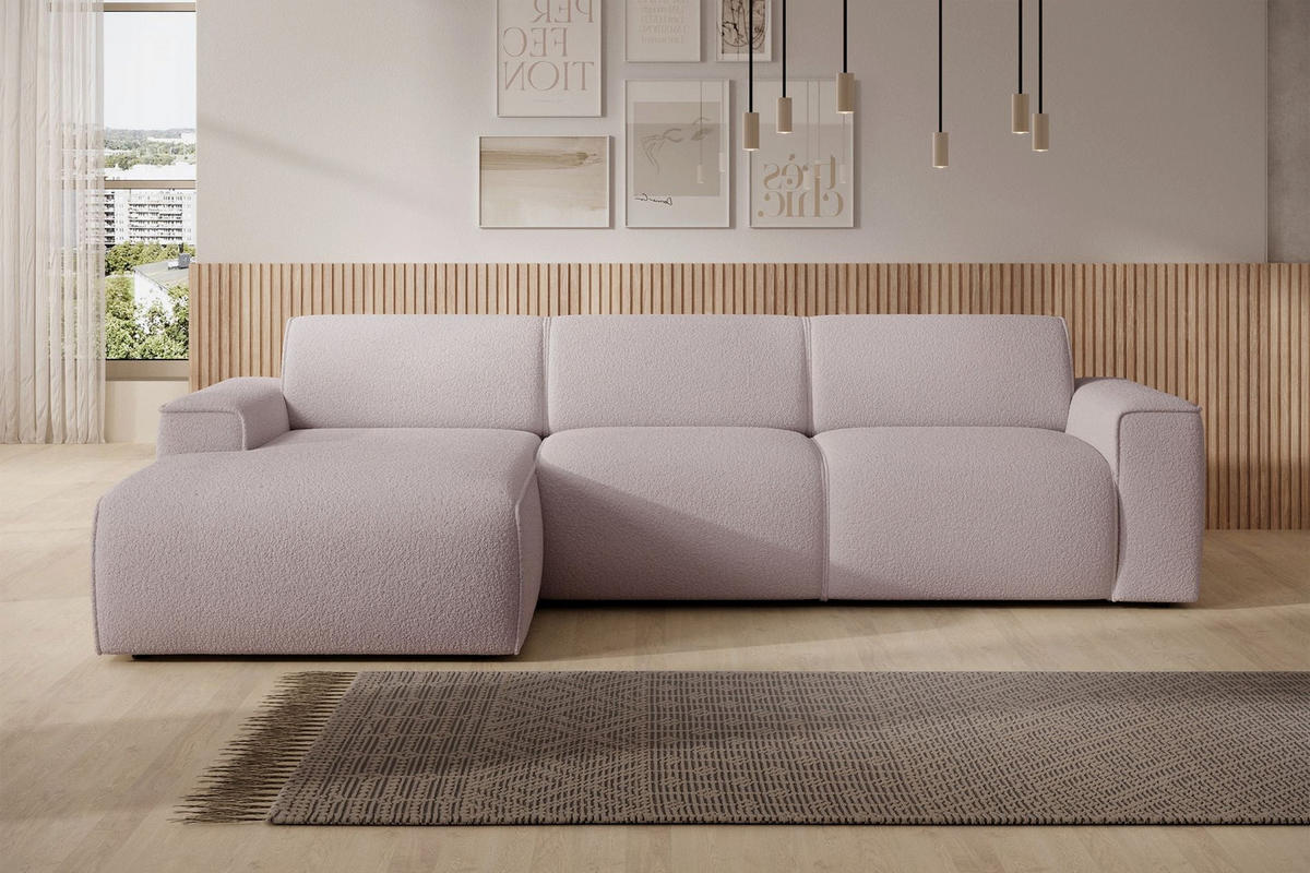 ROHOVÁ POHOVKA Bouvi béžová, vľavo - čierna/béžová, textil/plast (310/165cm) - Selsey