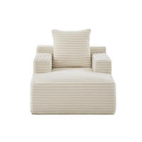 CHAISELONGUE aus Cord Beige - Beige, Kunststoff (81.03/49.78/116.84cm) - Meubliv