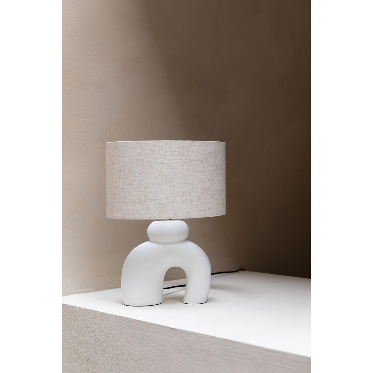 TISCHLAMPE Bibi Off-White - Weiß, Stein (30/30/41.5cm) - Zuiver