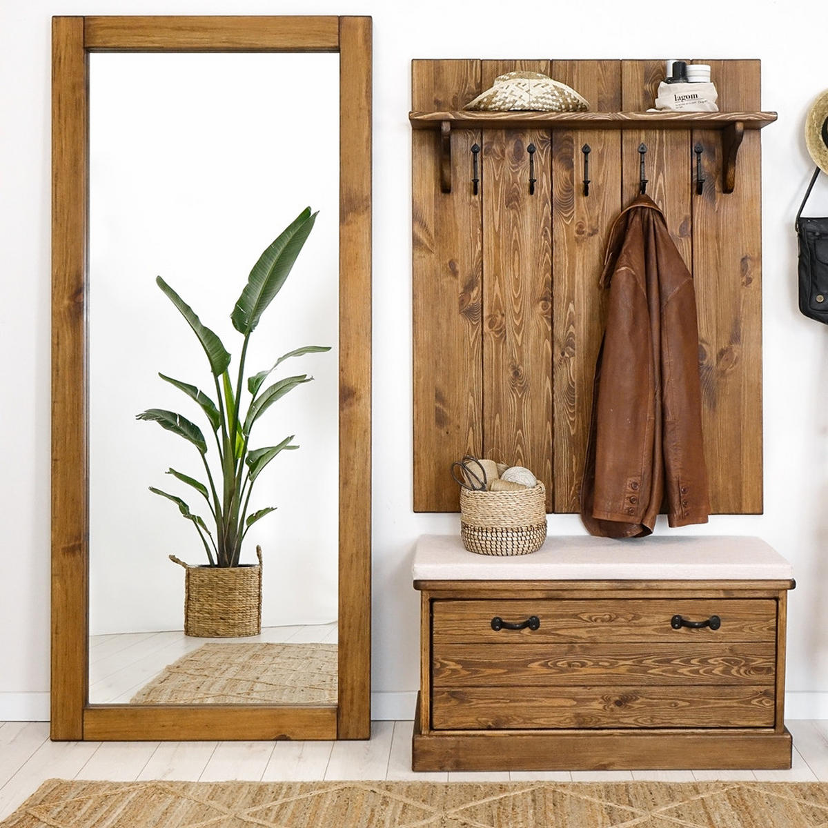 SCHUHSCHRANK aus Massivholz Rustyk 1 - Dunkelbraun, Holz (100/50/40cm) - Seart
